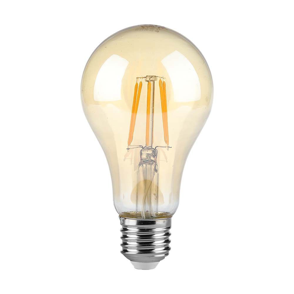 LED Kultrådspære 10W E27 - Amber Dækning, 2200K