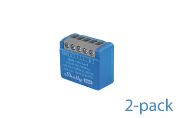 Shelly 1 Mini Gen4 2-pack - WiFI & Zigbee relæ med potentialfrit kontaktsæt (230VAC)