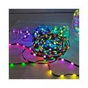 5 meter RGBIC LED lyskæde med 50 LED, grøn ledning, fjernbetjening og bluetooth - 230V