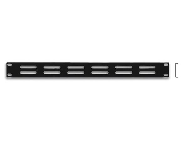 Blændplade til 19" rack - 1U m. ventilationsriller, sort