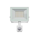 Projektør med PIR sensor - Noctis Lux 4, 30W, kold hvid, IP44, 230V, 2500lm, RA70, hvid, 141x185x53mm