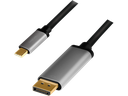 USB-C (han) til DisplayPort (han) kabel, 4K, Alu.sort (1,8m)