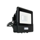 10W LED Projektør med PIR Sensor, Samsung Chip, 4000K, Sort Hus - Energibesparende belysning til udendørs brug