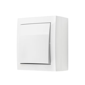 Simon X4 1-polet afbryder , 10 AX, 250 V~, skruefiksering, hvid