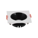 GU10 lampe i firkantet hvid ramme med sort reflektor - V-Tac Pro serie med 3 års producent garanti.