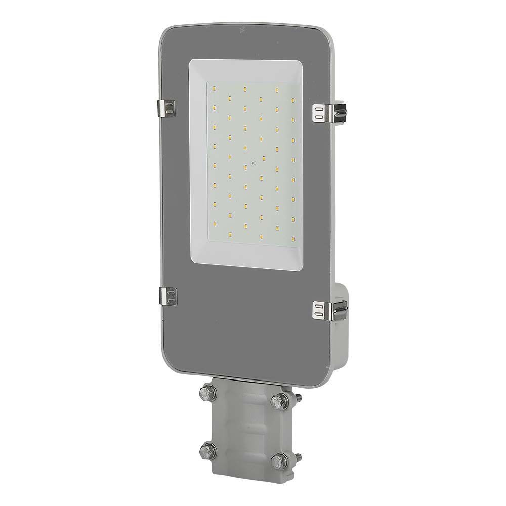 30W LED vejlygte med Samsung chip, 4000K, grå hus, 3000lm, RA80, IP65, 5 års garanti