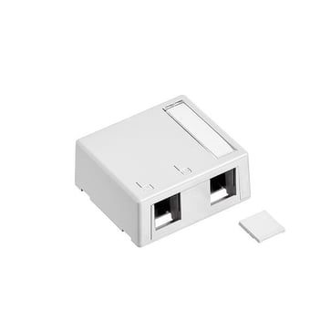 Office box 2 port, for 2 x Keystone konnektorer, hvid