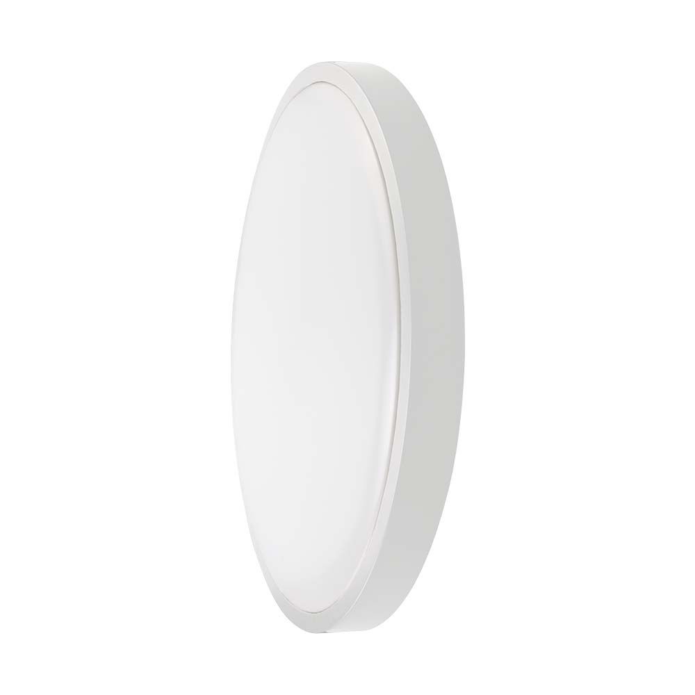 18W LED Dome Lys - Samsung Chip, 3000K, Rund, Hvid Ramme, IP44, 5 års garanti