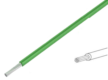 Silikoneledning - 0,5mm² trådet, 180°C Grøn (metervare)