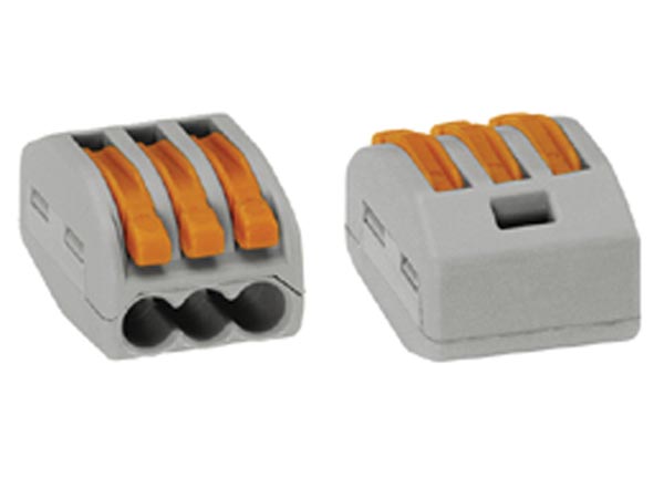 Klemme-samlemuffe - 3 x 0,08-2,5mm², til inst.ledn., Grå