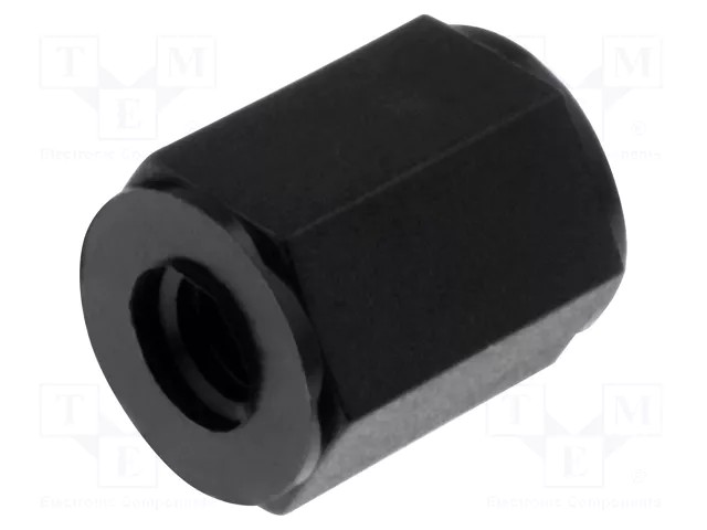 M4 afstandsstykke m. gevind - L10mm, Sort plast