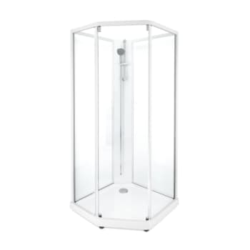 Showerama 10-5 classic femkantet brusekabine,90x90,hvid/klar