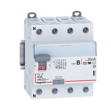 DX3 RCCB fejlstrømsafbryder 40A 4pol 30mA type-B 4M 10KA