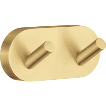 Smedbo home dobbelt håndklædeskrog i børstet messing.