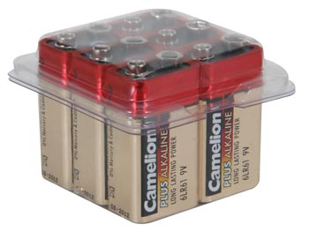 Alkaline E-blok batteri - 9V / 500mAh (6 stk.)