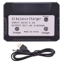 S2 Balance lader til 2 x 7,4V LiPOL batterier, 2 x 600mA