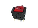 Vippekontakt - 2 x OFF-ON, 10A/250V, Rød lys