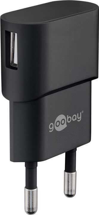 Netadapter - 100-240V til 5Vdc / 1A USB hun, kompakt, Sort