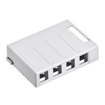 Office box 4 port, for 4 x Keystone konnektorer, hvid