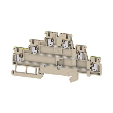 Gennemgangsklemme 3 Etager push-in 2 leder A3T 1.5 FT-FT-PE beige