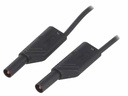 Kontaktbeskyttet testledning, 2x4mm, Stabelbar, Sort (1m)