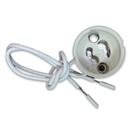 GU10 fatning med PVC-kabel - hvid ledning til loftmontering