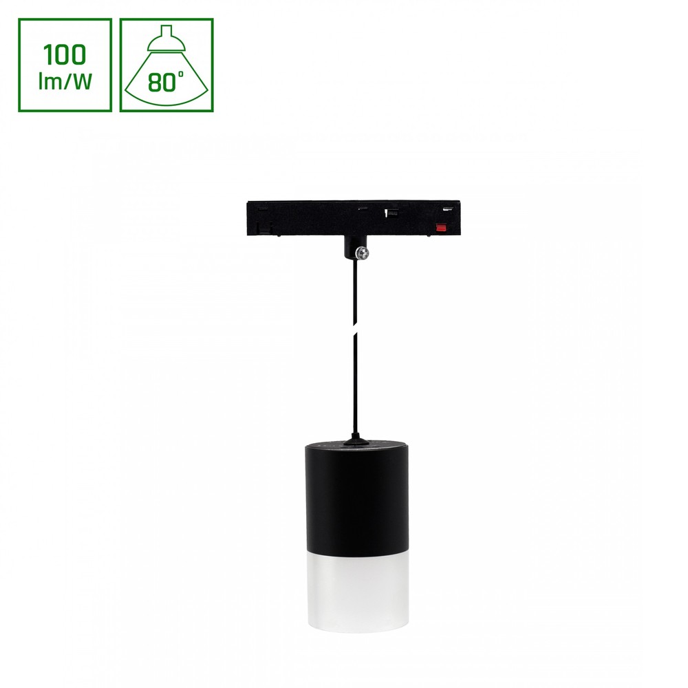 SYSTEM SHIFT BASIC - Sort hængende LED-armatur med 1100mm ledning, 6W, 3000K, 300lm, RA80