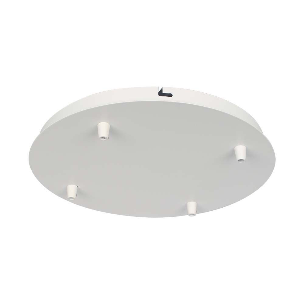 Stål Baldakin - Mat Hvid, Diameter 300mm, Højde 25mm, 5 Huller