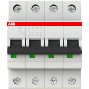 Automatsikring C 16A 4-polet C-karakteristik brydeevne 6kA 230/400V AC 70mm bred S204-C16