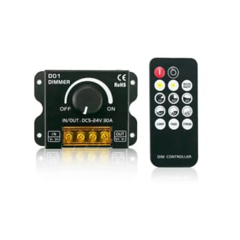 Lysdæmper - Manuel + Remote - 5V/12V/24V - 30A