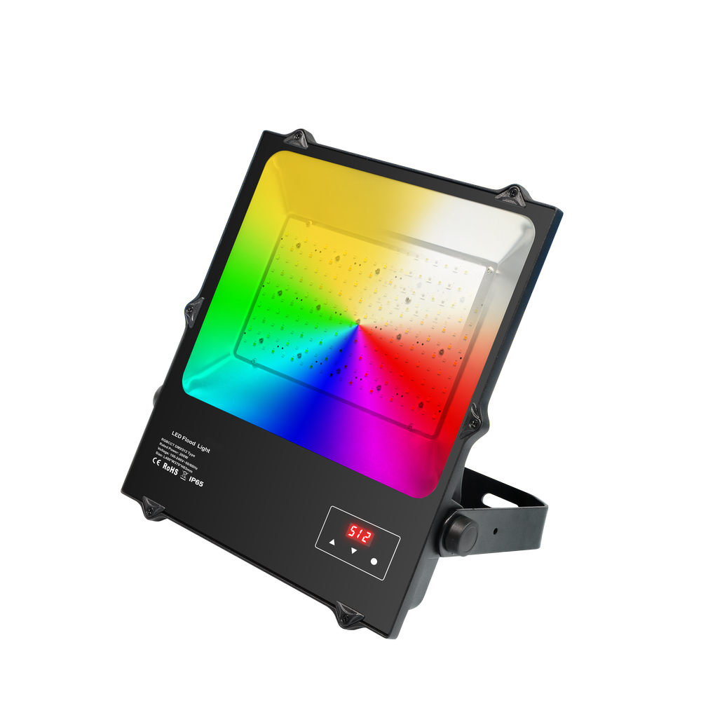 RGBW DMX udendørs projektør - 200W, DMX512, IP65, 230V, 12400lm, RA80