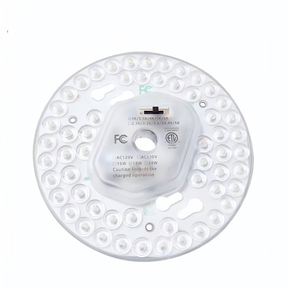 18W LED indsats med linser, flicker free - Ø13 cm, Valgfri CCT, erstat G24, cirkelrør og kompaktrør