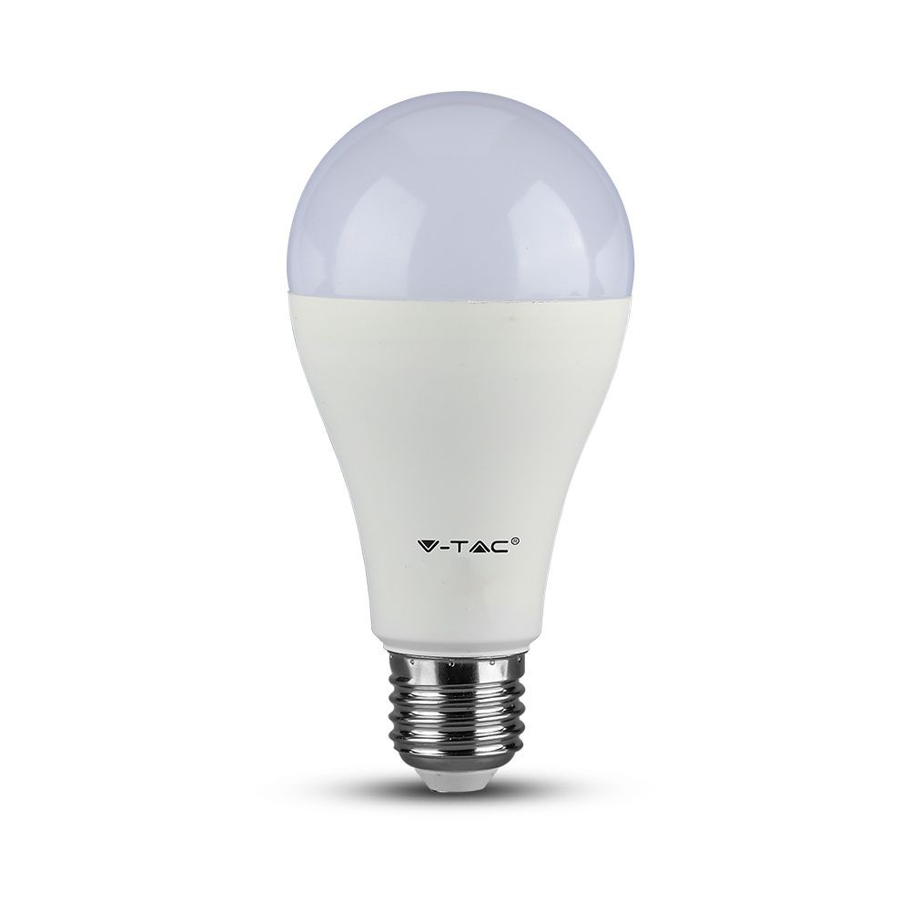 A60 LED 8,5W E27 - 4000K, 3 stk./pakke, plastikpære - Pakke med 3 energibesparende LED-pærer med 8,5W og E27 fatning, 4000K farvetemperatur og høj farvegengivelsesindeks på RA80.