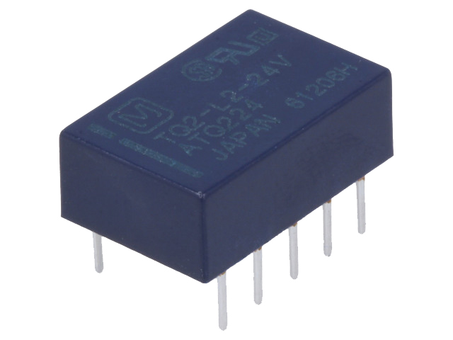 Kiprelæ (bistabil) - 24VDC / 2A, 2 x skifte (DPDT)