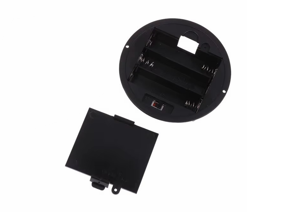 Batteriholder til 3xAA batteri, m. kontakt, f. panelmontage