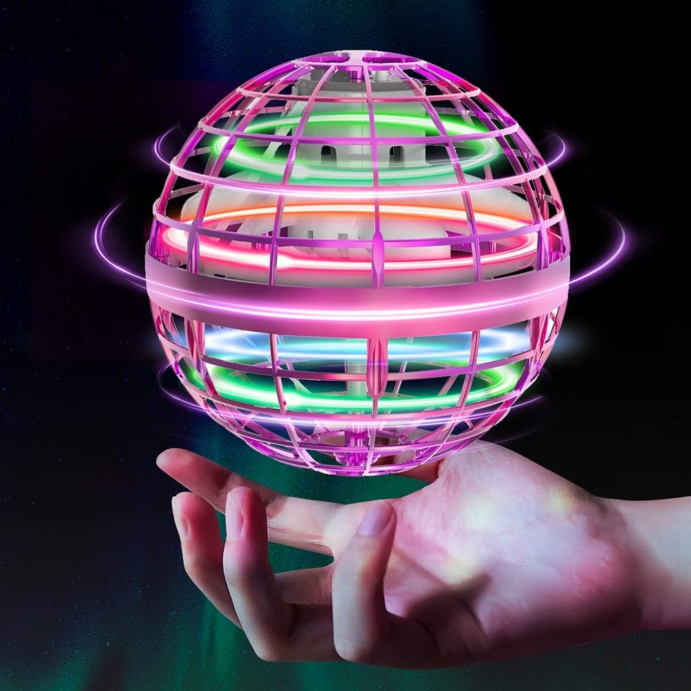 Hover Orb flyvende bold med RGB lys, lilla - Perfekt til børn og barnlige sjæle, Ø9,5 cm, 2W effekt