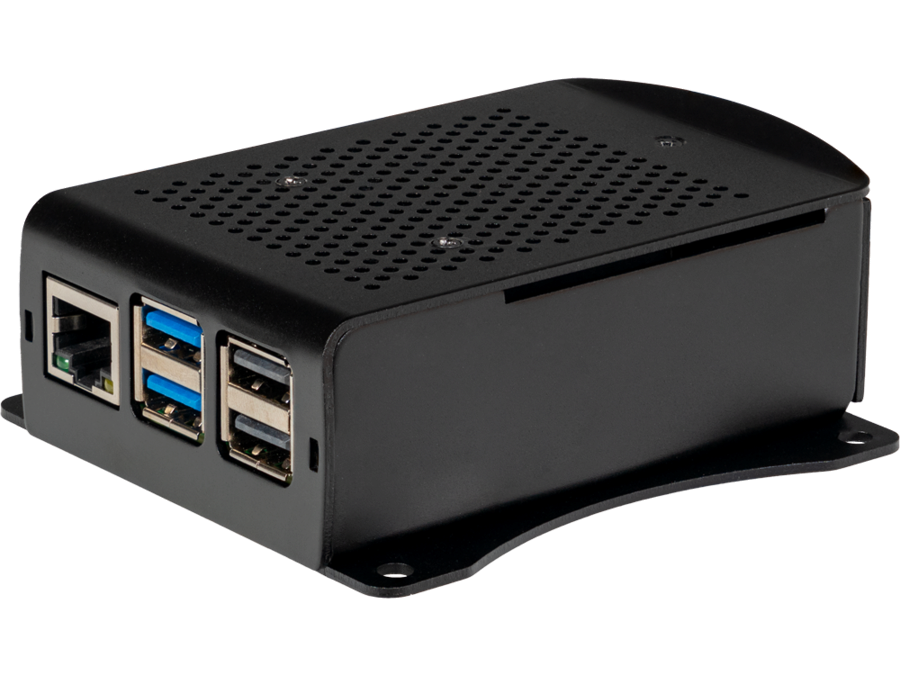 Raspberry Pi 5 Alu.kabinet m. aktiv køler, Sort