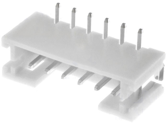 Ledning-til-print fatning - JST PH, 6pol, 2mm benafst. SMT