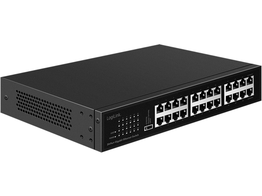 Gigabit Ethernet switch - 24 port 1000Mbps, Metal (skærmet)