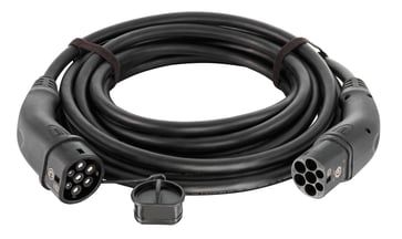 Ladekabel til el-bil 1 x type2 han stik og 1 x type2 Hun stik 3F 32A 22KW kabellængde 7,5M