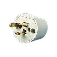 Lampe stikprop m/jord grå 250V 10A