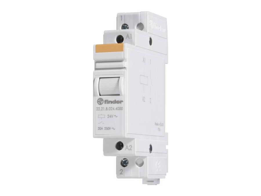 DIN skinne relæmodul - 230Vac, 20A, 2 x slutte (DPST-NO)