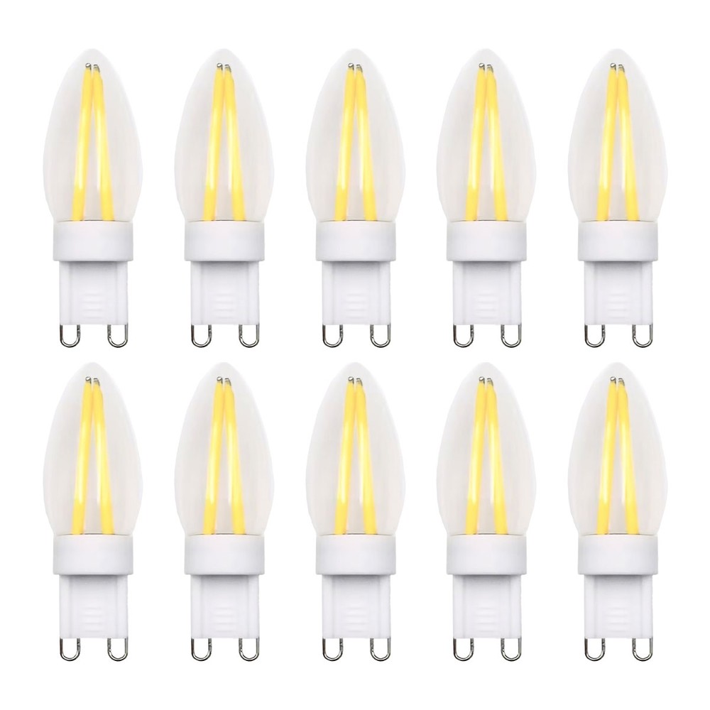 10 stk. G9 dæmpbare 2W Filament LED pærer - 2700K, 230V, RA80, 210lm