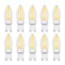 10 stk. G9 dæmpbare 2W Filament LED pærer - 2700K, 230V, RA80, 210lm