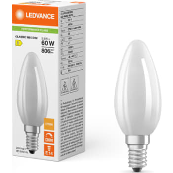 LEDVANCE LED kerte mat 806lm 5,9W/827 (60W) E14 dæmpbar
