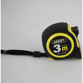 Assist 3 m båndmål 16 mm m/mag