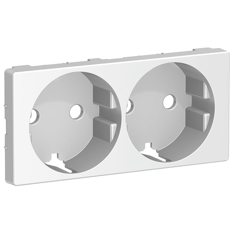 LK Fuga afdækning til 2m stikkontakt med sidejord - lysegrå