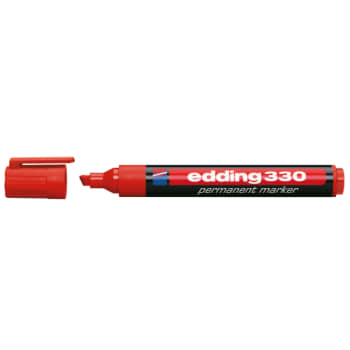 edding permanent marker e-330, skrå spids, 1-5 mm, rød