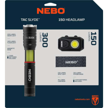 NEBO Tac slyde lygte og pandelampe i sampak 