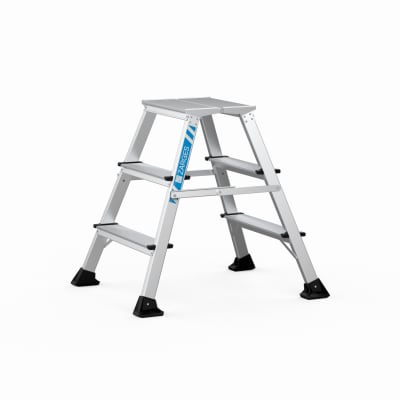 Zarges trappestige XLSTEP P, eloxeret, smal, 3 trin/0,74 m